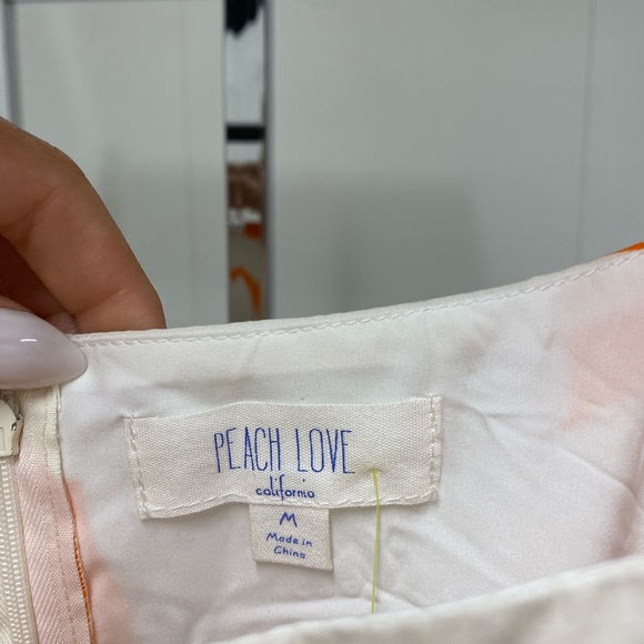 Peach Love California Orange and White Mini Dress - Picture 2 of 3